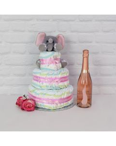 The Diaper Gateau Gift Set with Champagne
