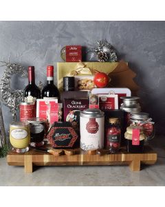 Opulent Christmas Wine & Chocolate Gift Basket