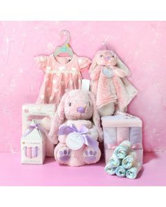 Deluxe Pink Rabbit Gift Basket
