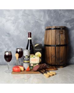Cheese & Salami Gift Set with Wine