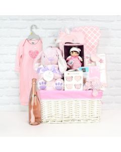Baby Girl Bunny Celebration Basket