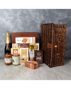WHEN GOURMET KISSES CHAMPAGNE GIFT BASKET