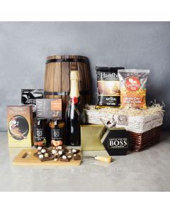 Gourmet Snack Medley Gift Set with Champagne