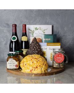Holiday Wine, Cheese & Chocolate Gift Basket