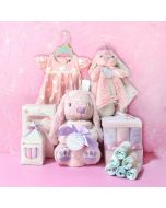 Deluxe Pink Rabbit Gift Basket